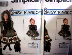 7744 DK SCOTTY LS FAUXLERO DRESS,PURSE, 17'' DOLL PATTERN 7-14